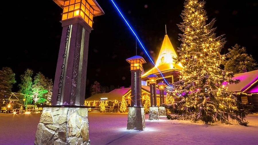 Arctic Circle line at Santa Claus Village in Rovaniemi