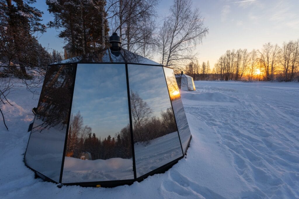 Bosque nevado en Invisible Forest Lodge